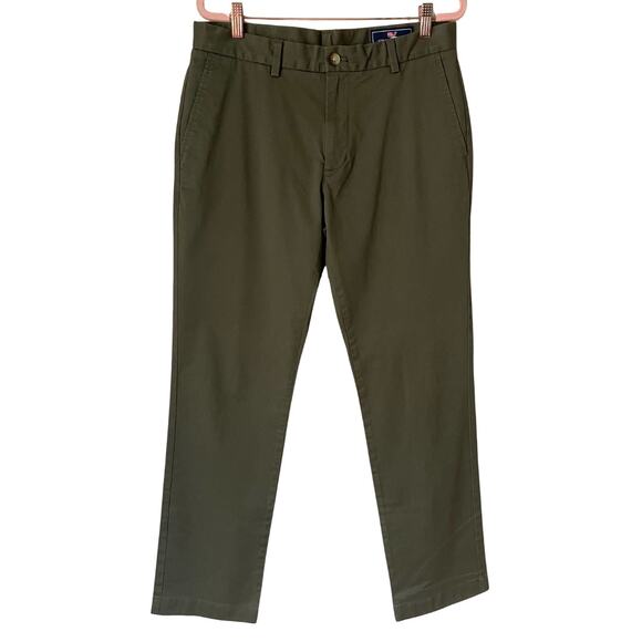 Vineyard Vines Pants Mens 32x32 Green Slim Fit Breaker Straight Chino Preppy - Picture 1 of 13
